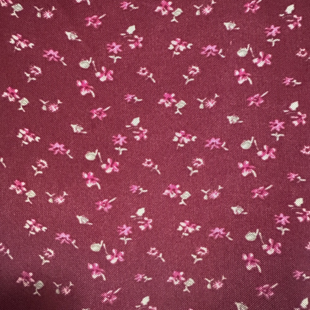 Abercrombie & Fitch Floral Burgundy Skater Dress Cross Back Large Cottagecore - Picture 8 of 8